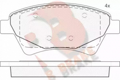 R BRAKE rb1649 -  Комплект тормозных колодок, дисковый тормоз